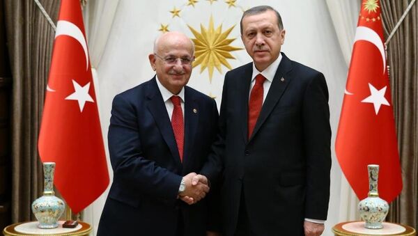 Cumhurbaşkanı Recep Tayyip Erdoğan, TBMM Başkanı İsmail Kahraman'ı kabul etti. - Sputnik Türkiye