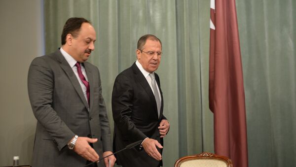 Rusya Dışişleri Bakanı Sergey Lavrov- Katar Dışişleri Bakanı Halid bin Muhammed el Attiye - Sputnik Türkiye