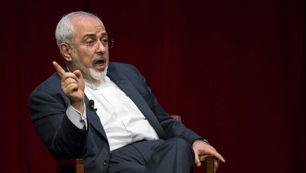 Iranian Foreign Minister Mohammad Javad Zarif speaks at the New York University (NYU) Center on International Cooperation in New York - Sputnik Türkiye