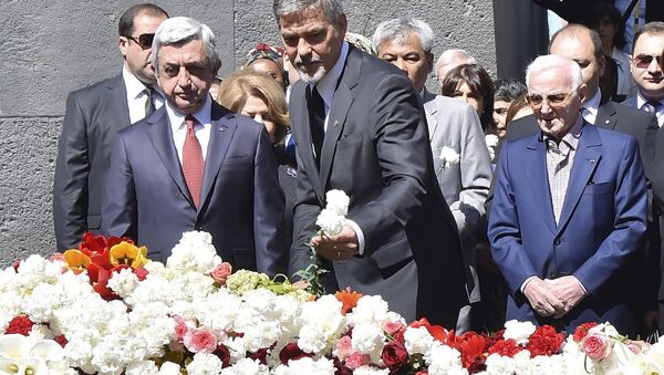 George Clooney ve Ermenistan Cumhurbaşkanı Serj Sarkisyan - Sputnik Türkiye