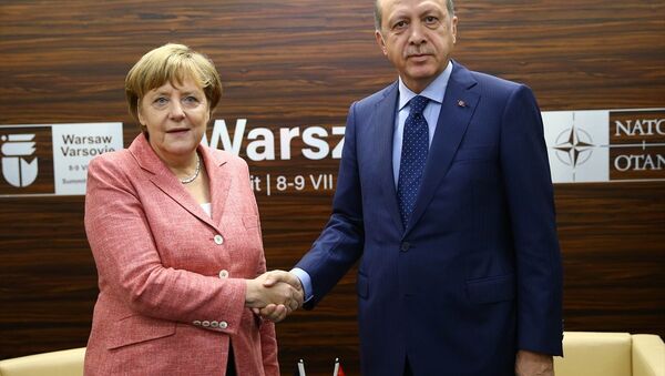 Cumhurbaşkanı Recep Tayyip Erdoğan -  Almanya Başbakanı Angela Merkel - Sputnik Türkiye