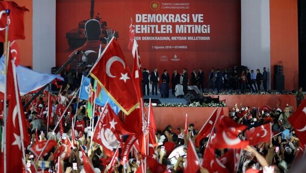 Yenikapı Miting Alanı'nda düzenlenen 'Demokrasi ve Şehitler Mitingi' - Sputnik Türkiye