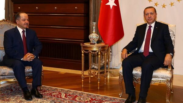 Mesud Barzani - Recep Tayyip Erdoğan - Sputnik Türkiye