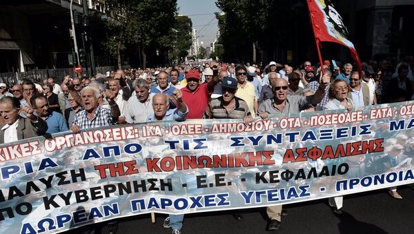 Yunanistan-emekli-protesto - Sputnik Türkiye