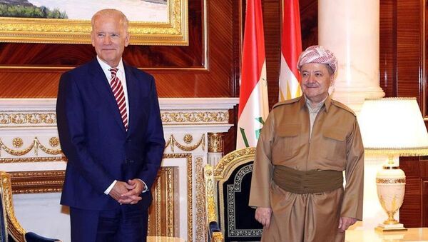 ABD Başkan Yardımcısı Joe Biden - Irak Kürt Bölgesel Yönetimi Başkanı Mesud Barzani - Sputnik Türkiye