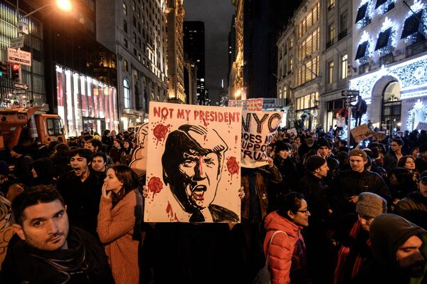 New York’ta Donald Trump’a karşı düzenlenen protesto eylemi. - Sputnik Türkiye