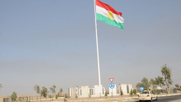 Irak Kürt Bölgesel Yönetimi'nin (IKBY) bayrağı - Sputnik Türkiye