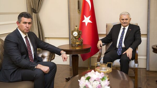 Başbakan Binali Yıldırım (sağda), Türkiye Barolar Birliği (TBB) Başkanı Metin Feyzioğlu'nu (solda) kabul etti. - Sputnik Türkiye