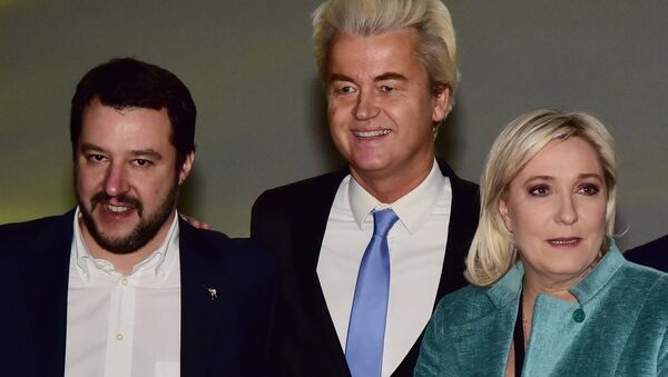 Matteo Salvini - Geert Wilders - Marine Le Pen - Sputnik Türkiye