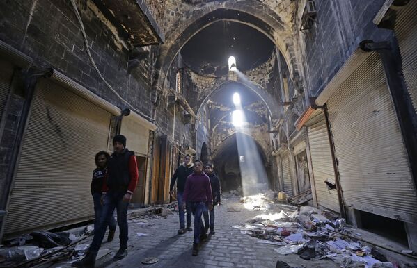 Halep'teki tarihi anıtların yıkıntıları - Sputnik Türkiye