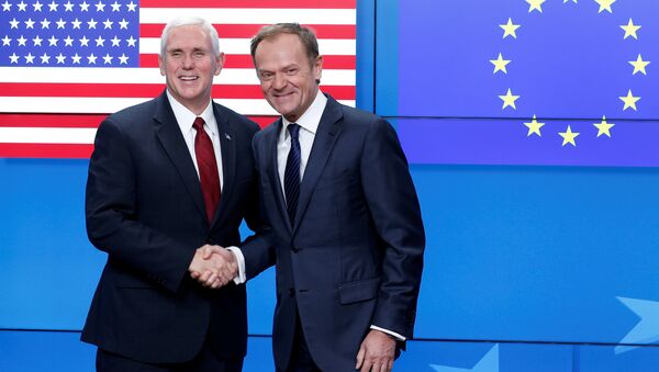 ABD Başkan Yardımcısı Mike Pence ve AB Konseyi Başkanı Donald Tusk - Sputnik Türkiye