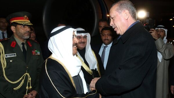 Kuveyt Emiri Şeyh Sabah Ahmed Cabir el Sabah, Cumhurbaşkanı Recep Tayyip Erdoğan - Sputnik Türkiye