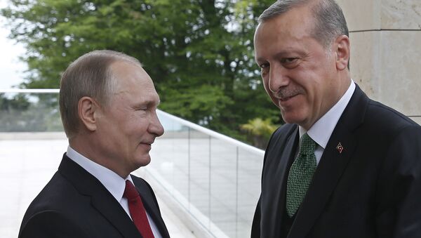 Türkiye Cumhurbaşkanı Recep Tayyip Erdoğan- Rusya Devlet Başkanı Vladimir Putin - Sputnik Türkiye
