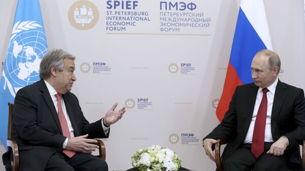 Antonio Guterres-Vladimir Putin - Sputnik Türkiye