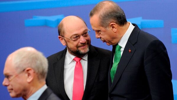 Cumhurbaşkanı Recep Tayyip Erdoğan - SPD lideri  Martin Schulz - Sputnik Türkiye