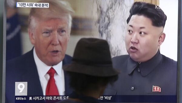 ABD Başkanı Donald Trump, Kuzey Kore lideri Kim Jong-un - Sputnik Türkiye