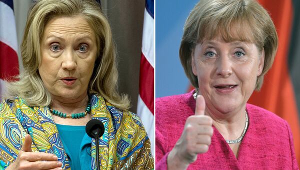 Hillary Clinton ve Angela Merkel - Sputnik Türkiye