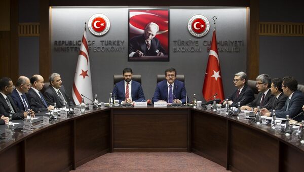 Ekonomi Bakanı Nihat Zeybekci ve Kuzey Kıbrıs Ekonomi ve Enerji Bakanı Sunat Atun - Sputnik Türkiye
