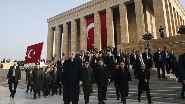 Atatürk'ün vafatının 79. yılında Anıtkabir'de düzenlenen devlet töreni - Cumhurbaşkanı Recep Tayyip Erdoğan - Sputnik Türkiye