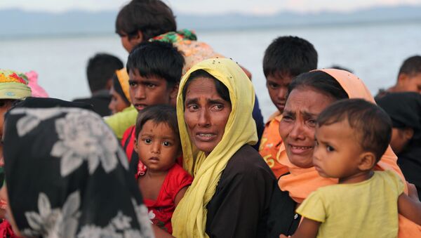 Bangladeş'e tekneyle sığınmaya çalışan bir Arakanlı Müslüman kadın - Sputnik Türkiye