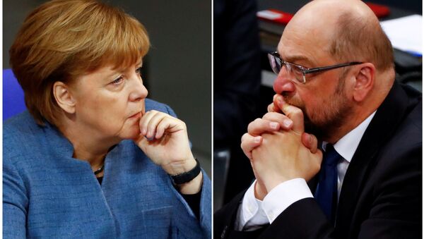 Angela Merkel  Martin Schulz - Sputnik Türkiye