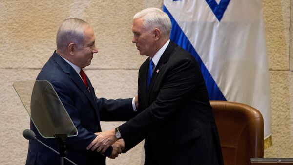 Pence Netanyahu İsrail meclisi Knesset - Sputnik Türkiye