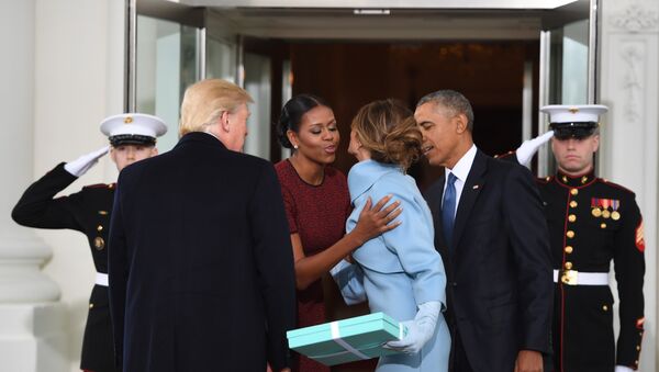 Barack Obama Michelle Obama Donald Trump Melania Trump Beyaz Saray Washington, DC  20 Ocak 2017  - Sputnik Türkiye
