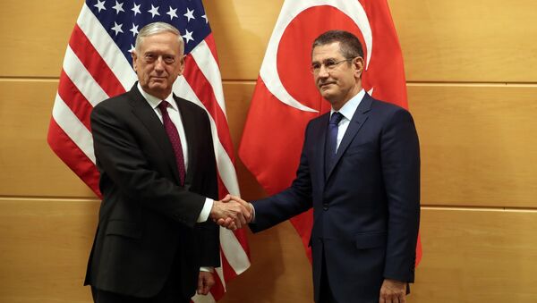 Milli Savunma Bakanı Nurettin Canikli ile ABD Savunma Bakanı James Mattis - Sputnik Türkiye