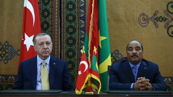 Cumhurbaşkanı Recep Tayyip Erdoğan, Moritanya Cumhurbaşkanı Muhammed Veled Abdulaziz ile Cumhurbaşkanlığı Sarayı'nda bir araya geldi - Sputnik Türkiye