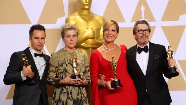 Sam Rockwell, Frances McDormand, Allison Janney and Gary Oldman - Oscar 2018 - Sputnik Türkiye