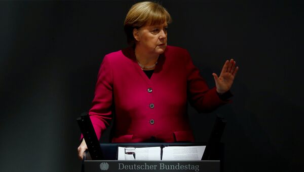 Almanya Başbakanı Angela Merkel mecliste yeni hükümet programını tanıtıyor, 21 Mart 2018 - Sputnik Türkiye