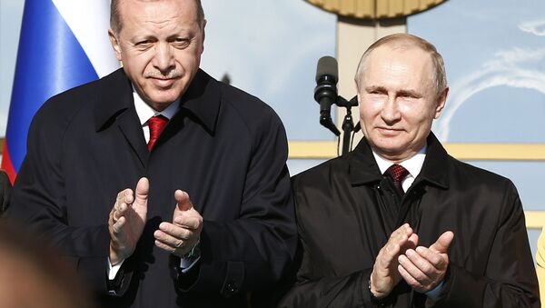 Recep Tayyip Erdoğan ile Vladimir Putin, Ankara, 3 Nisan 2018. - Sputnik Türkiye