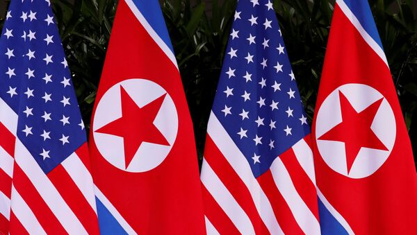 ABD ve Kuzey Kore bayrakları - Sputnik Türkiye
