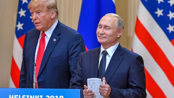 Rusya Devlet Başkanı Putin ve ABD Başkanı Donald Trump ortak basın toplantısı gerçekleştirdi - Sputnik Türkiye