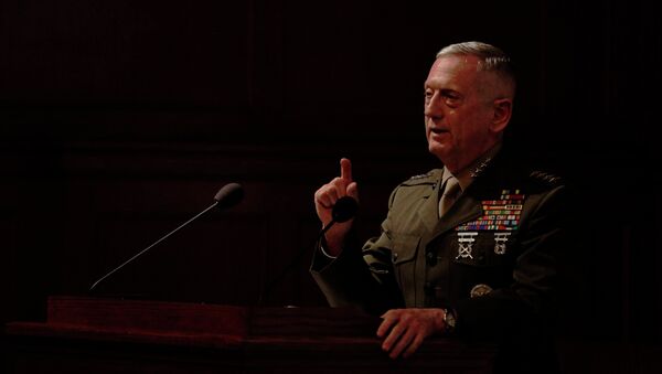 Gen. James Mattis, the head of U.S. Central Command, takes questions after delivering a lecture to the London think tank Policy Exchange in London, Tuesday, Feb. 1, 2011. - Sputnik Türkiye