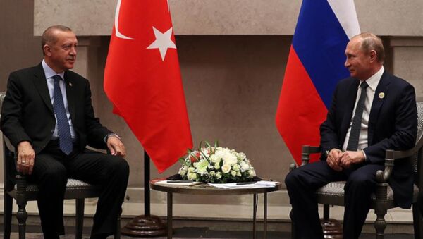 Erdoğan'ın, Putin ile BRICS zirvesindeki görüşmesi başladı: Aramızdaki dayanışma birilerini kıskandırıyor - Sputnik Türkiye
