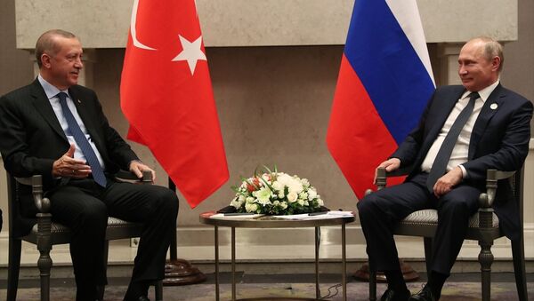 Cumhurbaşkanı Recep Tayyip Erdoğan-Rusya Devlet Başkanı Vladimir Putin - Sputnik Türkiye