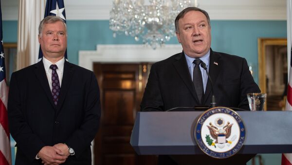 ABD Dışişleri Bakanı Mike Pompeo ve Kuzey Kore Özel Temsilcisi Stephen Biegun - Sputnik Türkiye