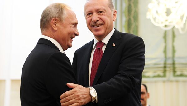 Tahran'daki üçlü zirve öncesi Putin-Erdoğan buluşması - Sputnik Türkiye