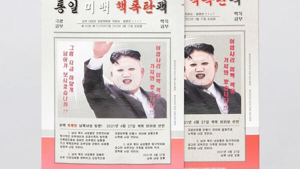 Güney Koreli kozmetik firması 5149 tarafından piyasaya sürülen 'Kim Jong-un güzellik maskesi' - Sputnik Türkiye