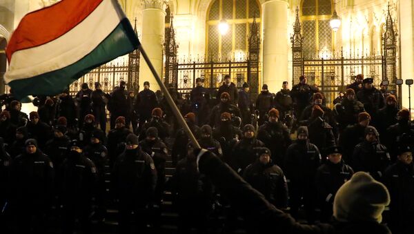 Macaristan'da fazla mesai protestosu - Macaristan bayrağı - Sputnik Türkiye
