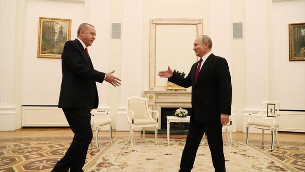 Türkiye Cumhurbaşkanı Recep Tayyip Erdoğan ile Rusya Devlet Başkanı Vladimir Putin - Sputnik Türkiye
