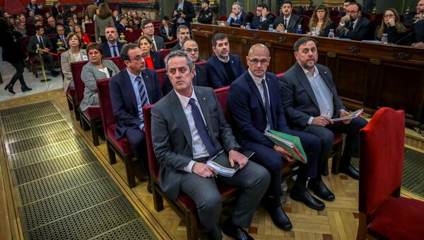 Madrid'deki İspanya Yüksek Mahkemesi'nde Katalan ayrılıkçı liderlerin davası - Sputnik Türkiye