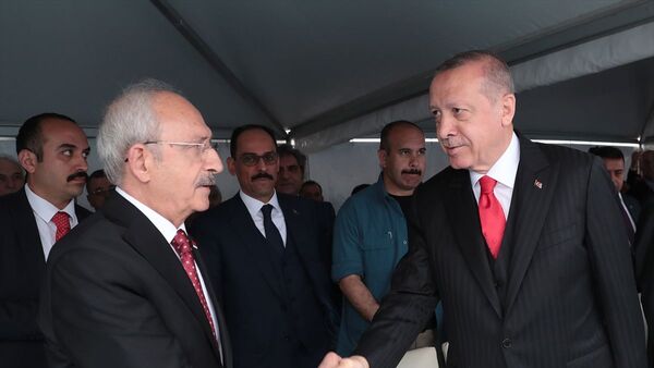 Erdoğan törenden önce Kılıçdaroğlu ile tokalaştı. - Sputnik Türkiye