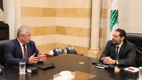 Lübnan Başbakanı Saad Hariri ve Rusya Devlet Başkanı Vladimir Putin’in Suriye Özel Temsilcisi Aleksandr Lavrentyev - Sputnik Türkiye