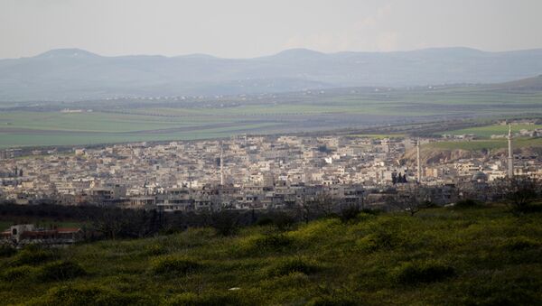İdlib vilayetinin güney kırsalındaki Han Şeyhun'un uzaktan görünüşü - Sputnik Türkiye