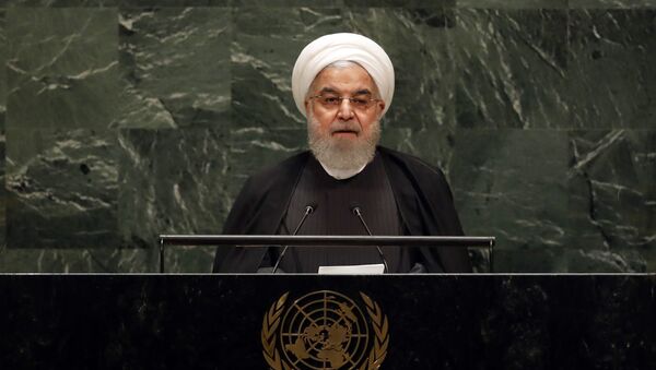 İran Cumhurbaşkanı Ruhani Birleşmiş Milletler Genel Kurulu'nda konuştu. - Sputnik Türkiye