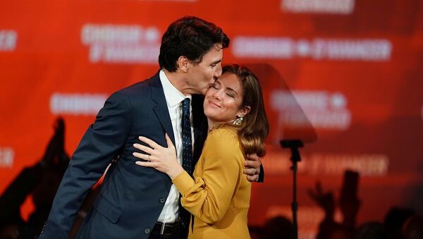 Justin Trudeau eşi Sophie Gregoire ile - Sputnik Türkiye