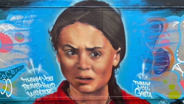 İsveçli iklim aktivisti Greta Thunberg için Kanada’da yapılan duvar resmi  - Sputnik Türkiye
