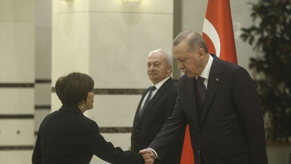 Türkiye Cumhurbaşkanı Recep Tayyip Erdoğan, Ekvator Cumhuriyeti'nin Ankara Büyükelçisi Puma'yı kabul etti. - Sputnik Türkiye